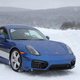 A pristine blue Cayman GTS greets you at the entrance to the Mécaglisse ice track. Photo credit: Stef Schrader